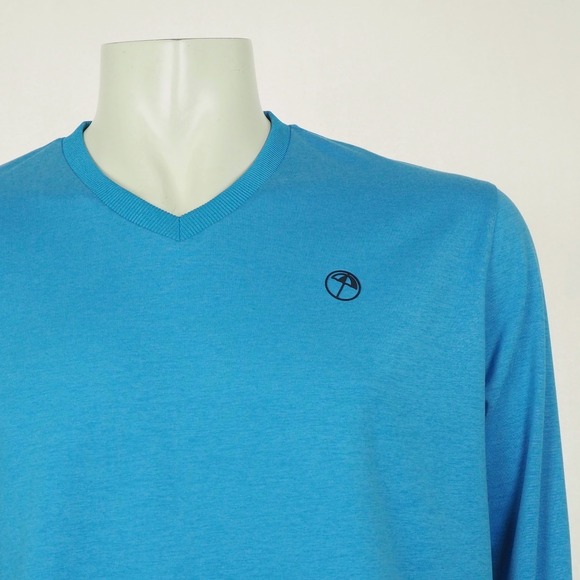 New Puma x Arnold Palmer Cloudspun Golf Sweater Mens Large Blue V-Neck Pullover - Picture 2 of 5